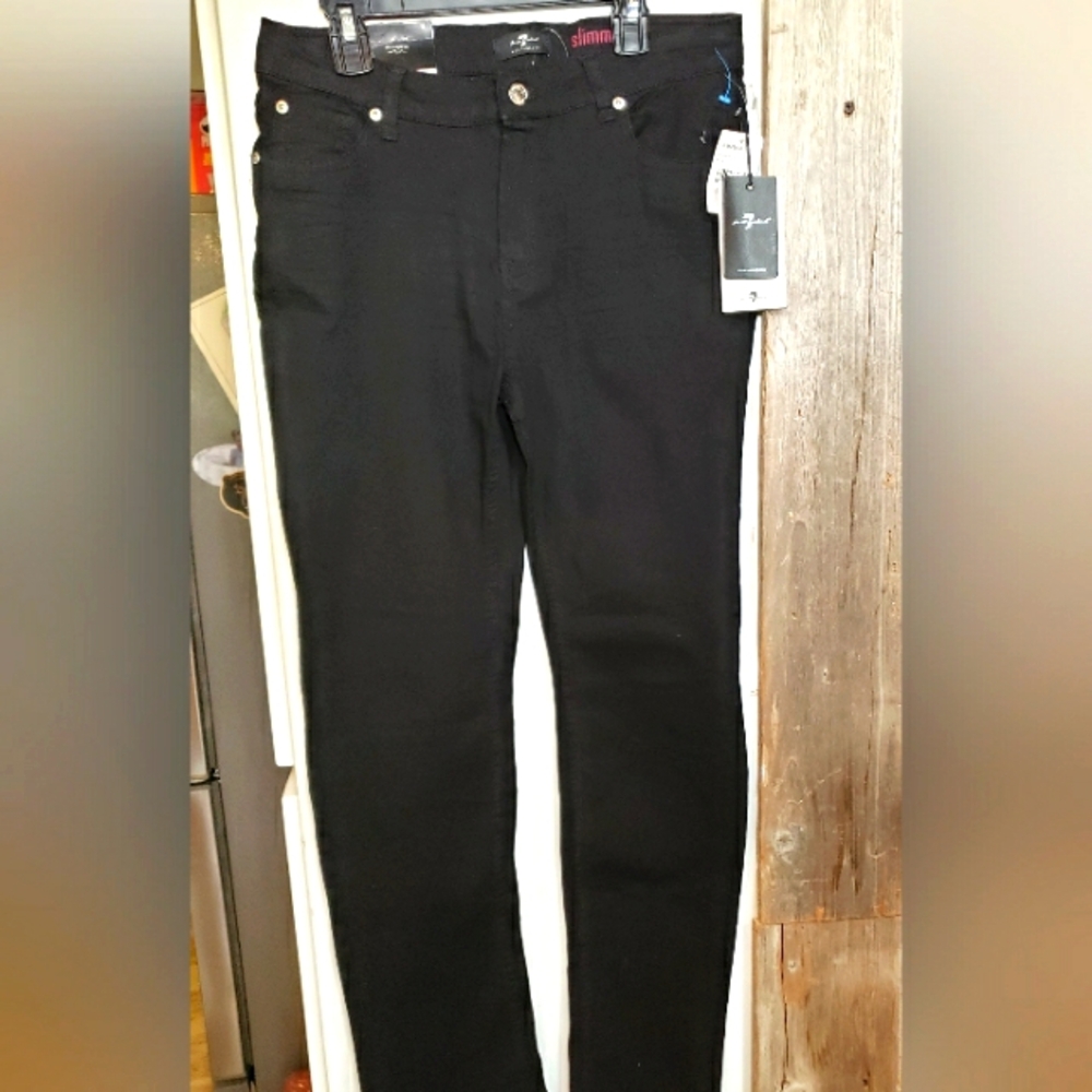 7 For All Man Kind,Youth 16,black,slimmy Slim Straight Leg,NWT